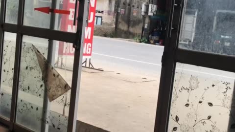 open the door to welcome guests in to eat