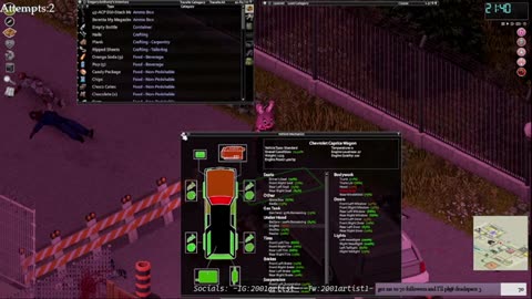 Project Zomboid (Orchidwood) (part 5) birthday stream and losing my car