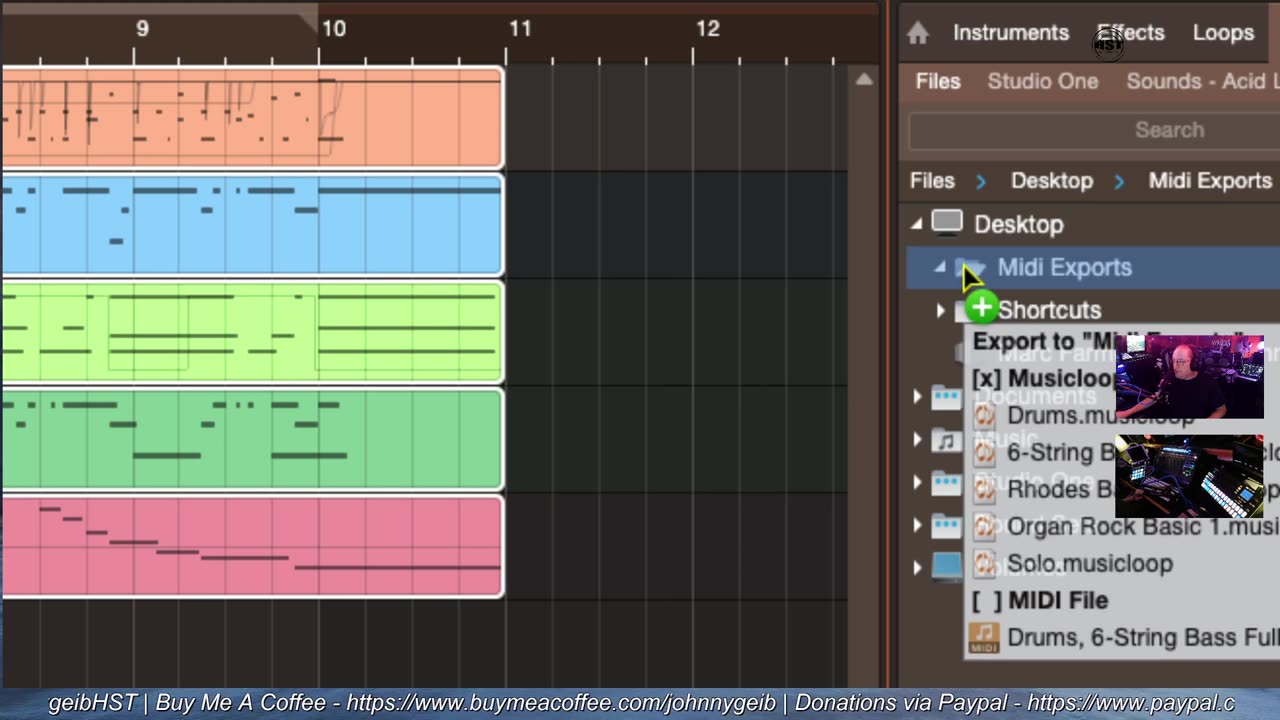 Exporting and Importing MIDI Instrument Tracks - Studio One Pro 7 Snapshots