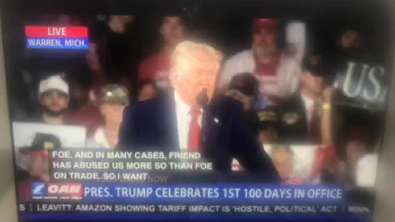 President Donald J Trump rally in Warren Michigan Monday 04/29/25