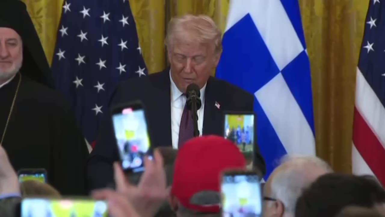 President Donald Trump participates in a Greek Independence Day Celebration.