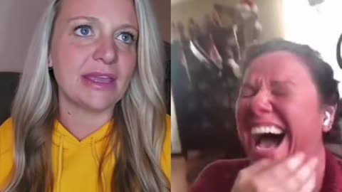 woman reacting to sexy man