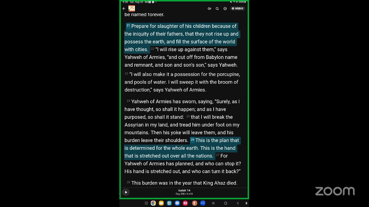 Sep 13th, Day 256 - LIVE - Reading The One Year Bible Together