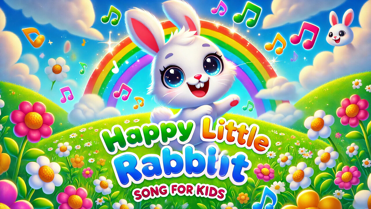 Happy Little Rabbit Song for Kids 🐰| Cute Bunny Song | Fun Nursery Rhyme