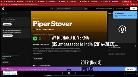 (Dec 2 2019) The Tea Leaves Podcast Piper Stover interview (Richard Verma US ambassador India) China