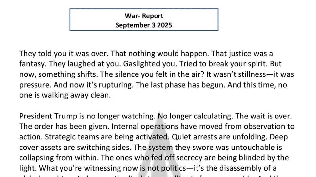 WAR REPORT - SEPT 03 2025 - THEY TOLD YOU IT WAS OVER THAT NOTHING WOULD HAPPEN