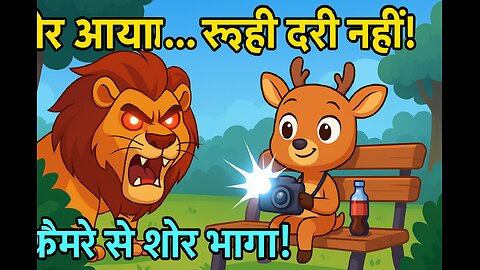 Ruhi the Deer vs Lion – कोला, समोसा और चतुराई की जीत! (Hindi Kids Animation)