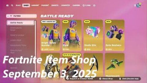 Fortnite Item Shop|September 3, 2025(*New* Bright Bytes Bundle)