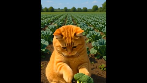 A Cat Harvesting Broccoli Like a Pro This AI Video Is Unreal #enchantedtales #aiart