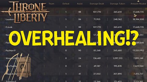 Amount Healed is Meaningless because of Overhealing - Throne and Liberty