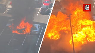 Car explodes into ball of flames in Arlington, Virginia