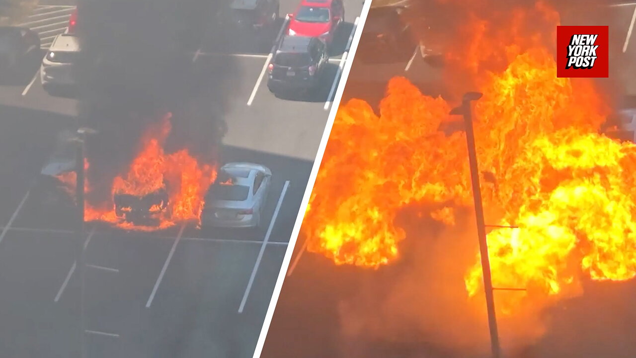 Car explodes into ball of flames in Arlington, Virginia
