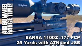 BARRA 1100Z .177 PCP Hammer Spring Tuning for .177 Pellet Accuracy - 25 Yards with ATN and JSB