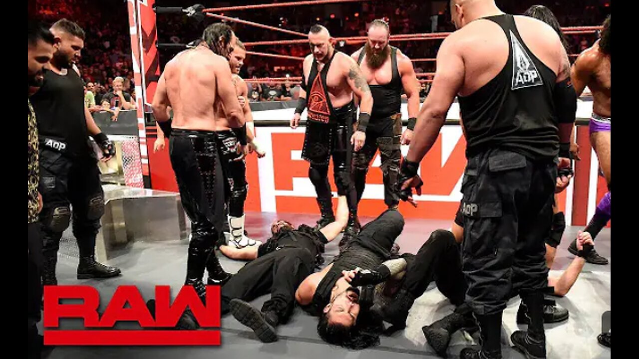 Roman reigns Seth Rollins and the shield hero idle start fighting with brown Strowman