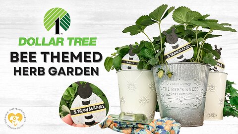 Bee-Themed Mother’s Day Herb Garden with Dollar Tree Finds! 🐝🌿