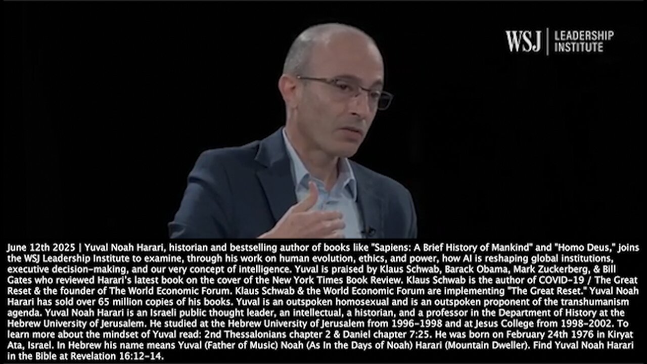 Yuval Noah Harari | "AI Is Going to Take Over the Financial System. Think About the AI Revolution As a Wave of Immigration...Billions of AI Immigrants That Will Take People's Jobs. They Come At the Speed of Light." - 6/12/2025