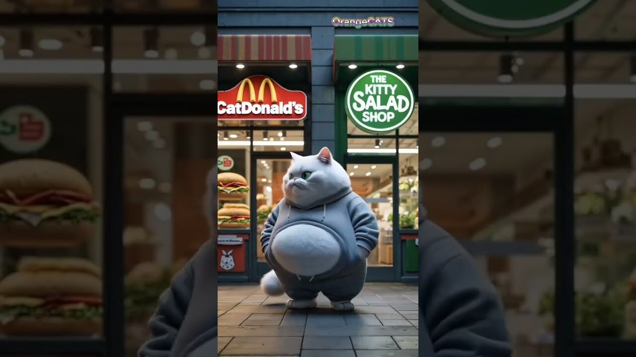 Cat's friend's laugh on him.