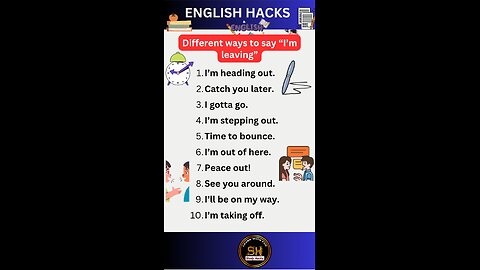 Different ways to say "I'm leaving" #studyhacks123 #spokenenglish #shorts #englishlearning