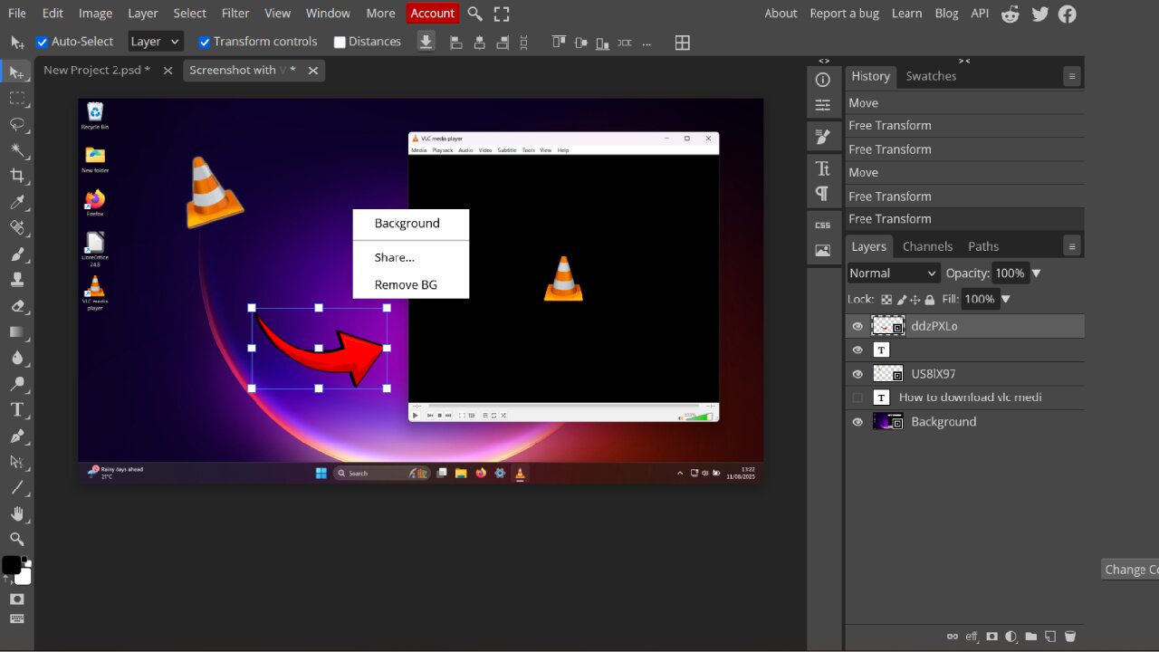 Making a thumb nail on photopea