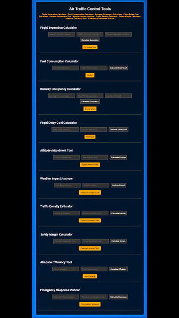 Advanced Air Traffic Control Tools – Precision Aviation Calculators & Safety Systems