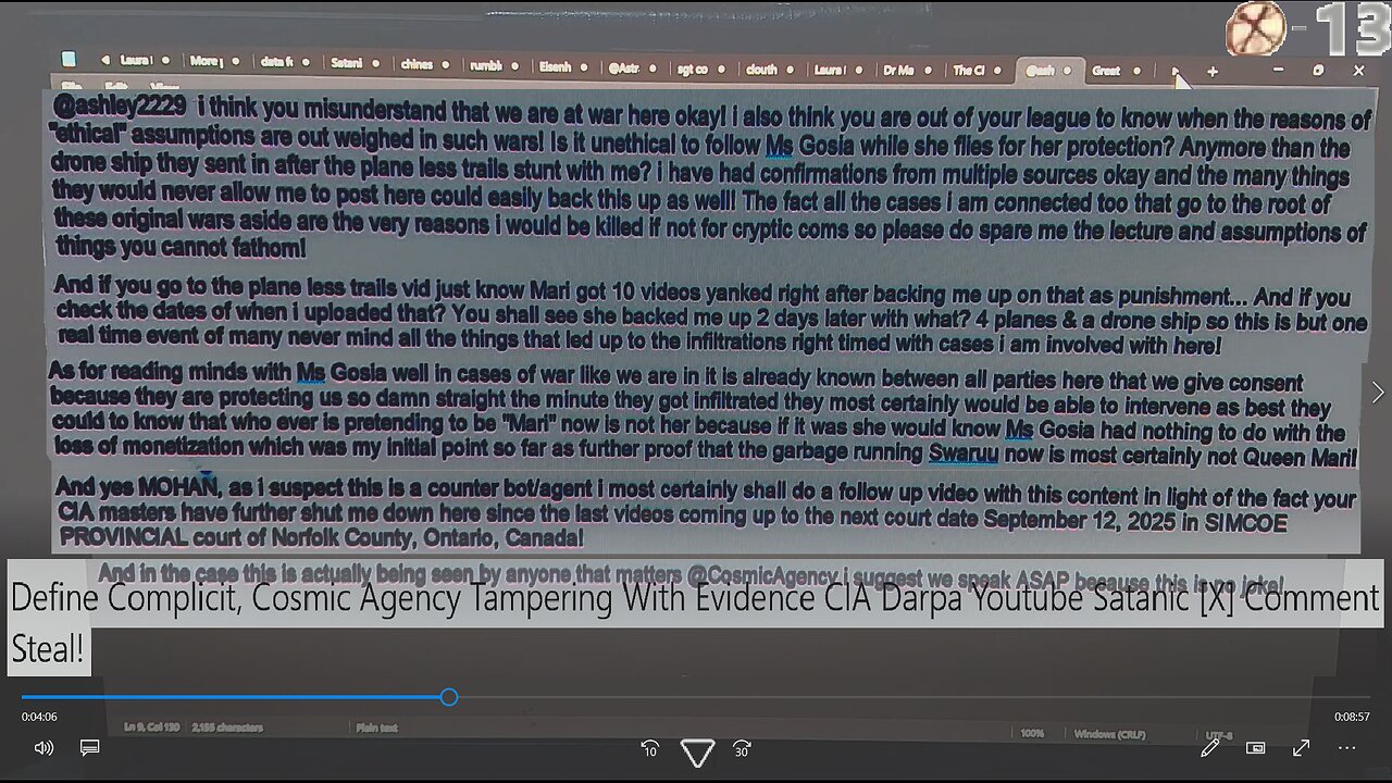 Define Complicit, Cosmic Agency Tampering With Evidence CIA/DARPA/Youtube satanic [X] Comment Steal!