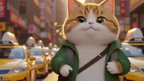 This Cat Missed the Taxi 😹🧳 | AI Cat Travel Short