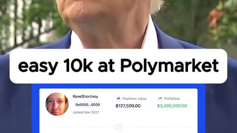 Easy 10K bet at Polymarket💸🔥 #polymarket #gambling #trump #viral #fyp