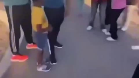Negro dad slaps a female child