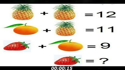 Fruit puzzle: Pineapple, orange and green strawberry, That's so easy, right?