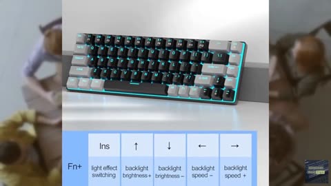 MageGee Portable 60% Mechanical Gaming Keyboard, MK-Box LED Backlit Compact 68 K