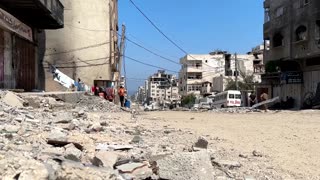 Video captures people running for cover as Israeli strike hits Gaza