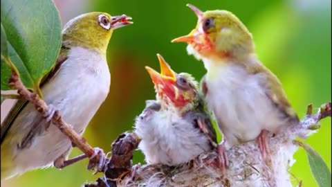 A rare video of a mother feeding her children