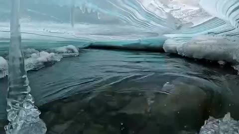 spotted this hole in a frozen riverbed and look what i find below 😍