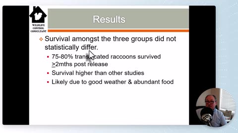 Survival of and movement of translocated urban, rural and residential raccoons