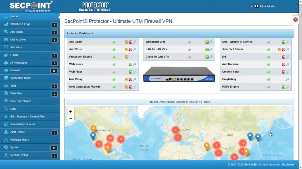 SecPoint Protector V68 – Attack Map Improvements