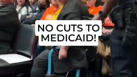 HIV-positive, disabled woman named Olga from Ohio has a meltdown on Capitol Hill.