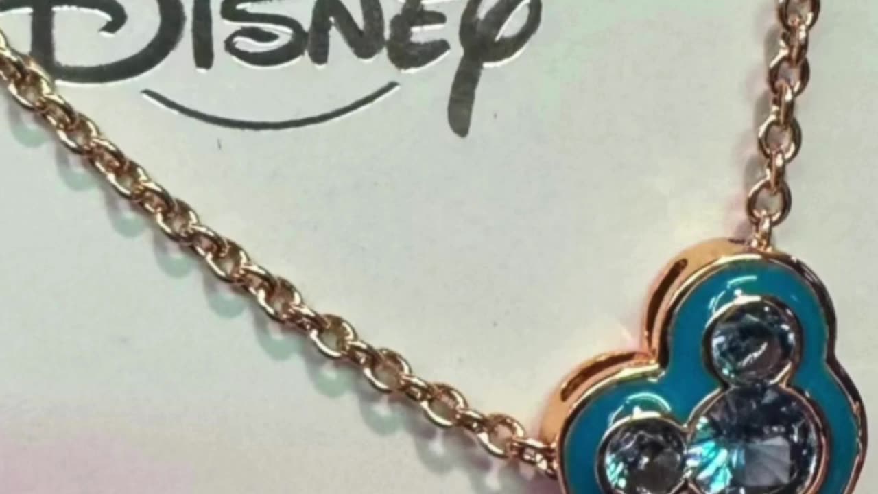 Disney Parks Mickey Mouse December Cubic Zirconia Faux Birthstone Gold Color Necklace #shorts
