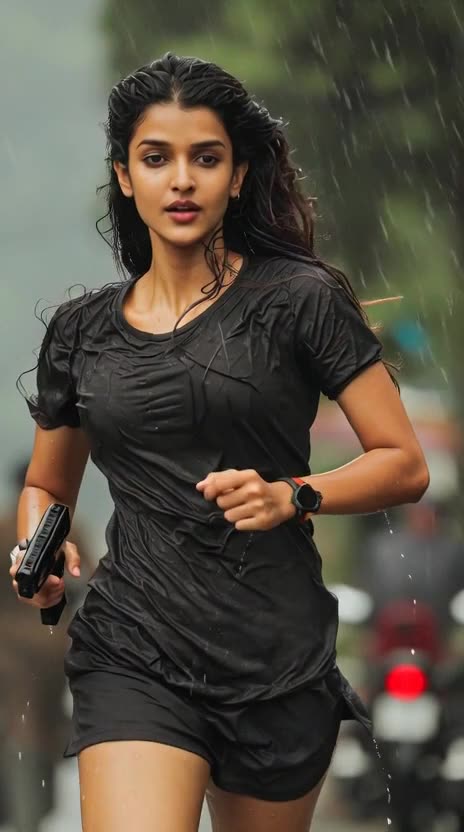 A 25-year-old, curvy, beautiful south Indian actress with glowing face and a strong