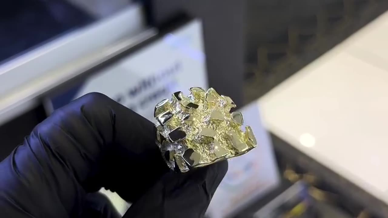 10K Solid Gold Big Nugget Ring