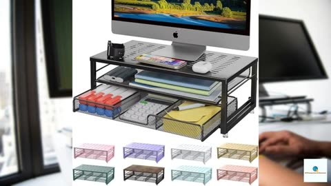 gianotter Computer Monitor Stand Riser, Desk Organizers and Accessories with Drawer, Offic