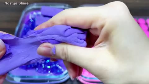PURPLE vs PINK PONY Slime Battle Glossy ASMR Slime Mixing_part3