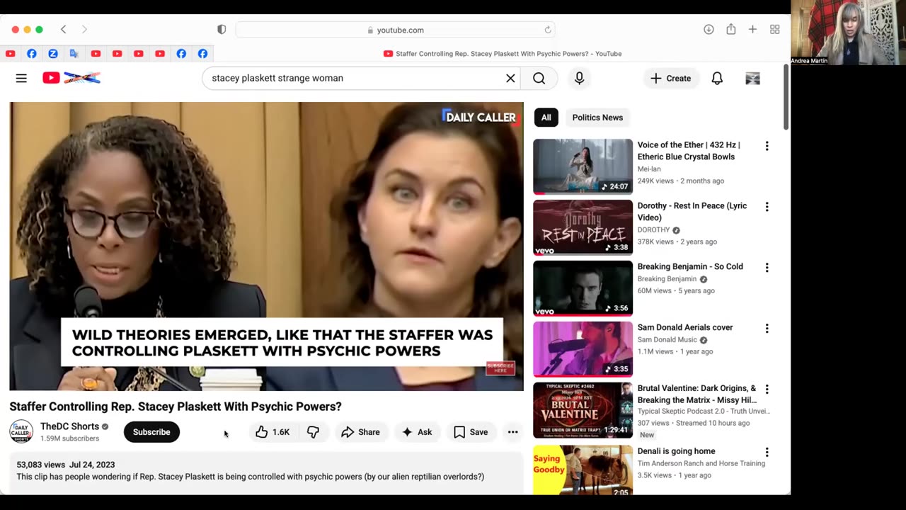 Was "Frey Effect" Mind Control Caught on Camera - Stacey Plaskett.. Andrea Martin