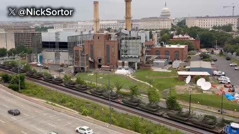 Military assets rolling into Washington, DC for President Trump’s 250th Army Anniversary Parade