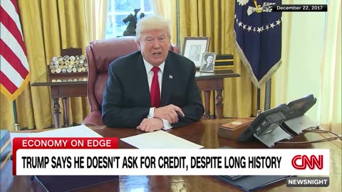 Trump says he doesn’t ask for credit, despite long history contradicting that
