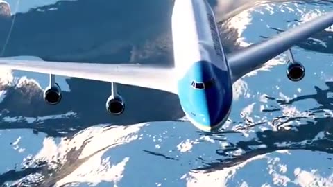 Air Force One over Alaska under the protection of six F-22 Raptors❗