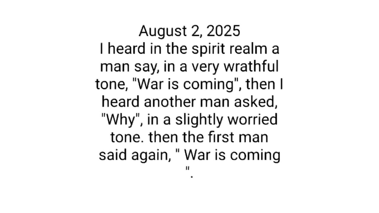 War is coming