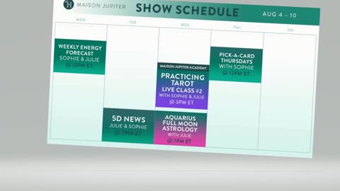 Weekly Schedule on Maison Jupiter with Julie & Sophie