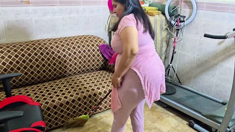 Village home lifestyle dusting room floor clean laundry