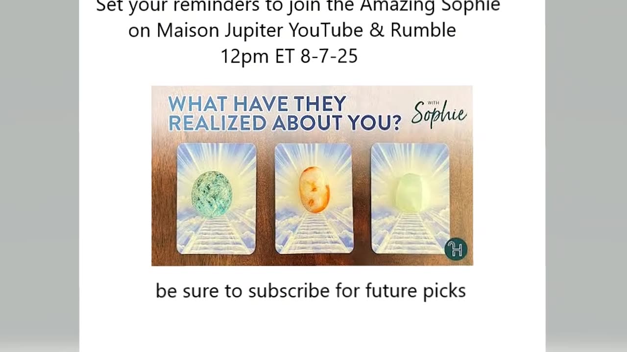 Set your reminders to join Amazing @Sophie Maison Jupiter 12pm ET 8-7-25
