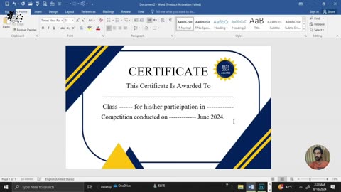 How to create Certificate in MS Word